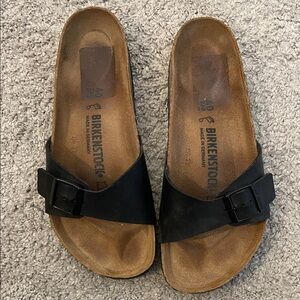 Birkenstock Black Single Strap Buckle Slide Sandals size 40(9-9.5)
